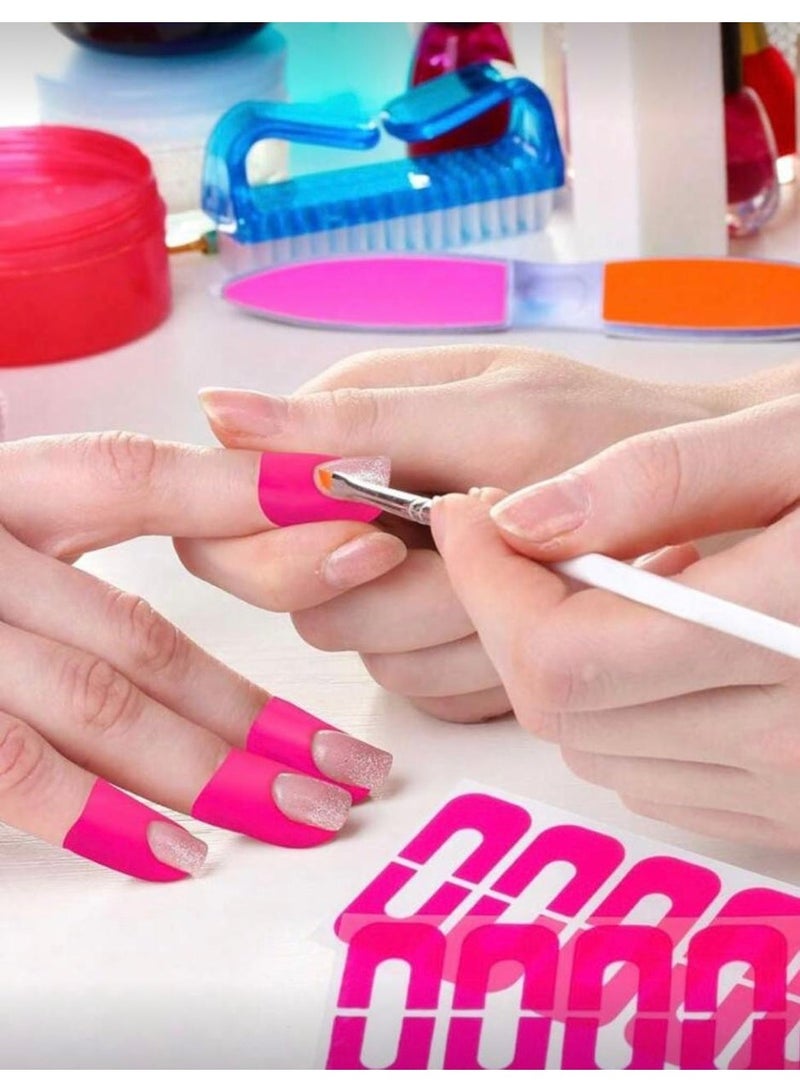 50 Pieces Pink U-Shaped Nail Polish Protectors - Odorless Rubber Nail Shields for Mess-Free Manicures, Painting & Printing - Flexible Cuticle Caps for Nail Art, Crafts & Professional Applications - Image 1